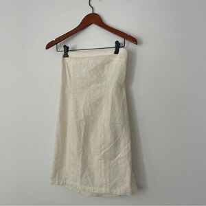 NWT Kimchi Blue White Eyelet Strapless Mini Dress, Romantic Back Tie, Size M